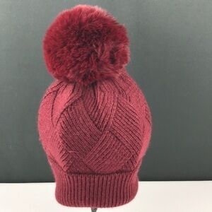 Norla - 2/$75 Beanie with Pom Pom, Burgundy. Very soft. NWT